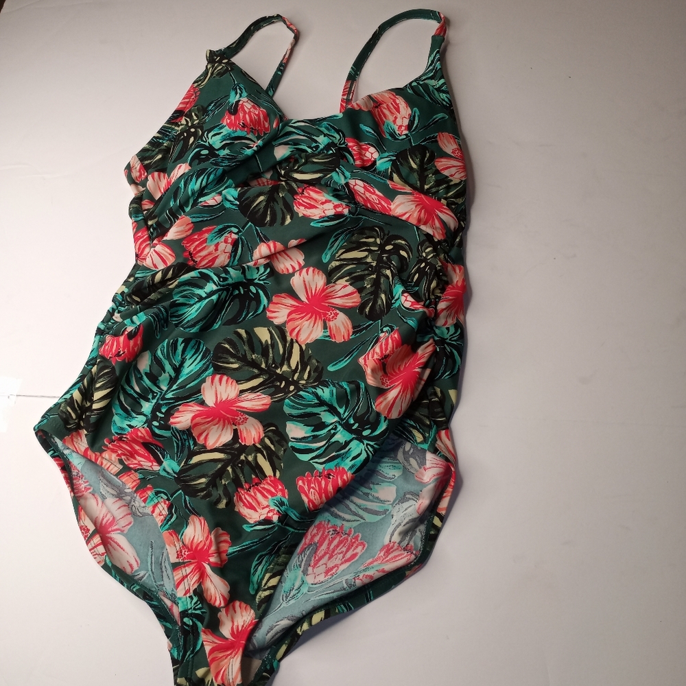 Women size medium floral one-piece bathing suit